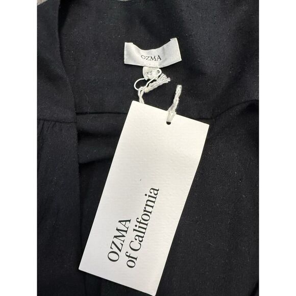 NWT Ozma Mal Pais Black Shirt Dress XS 100% Silk Noil Midi Minimalistic - Picture 11 of 13